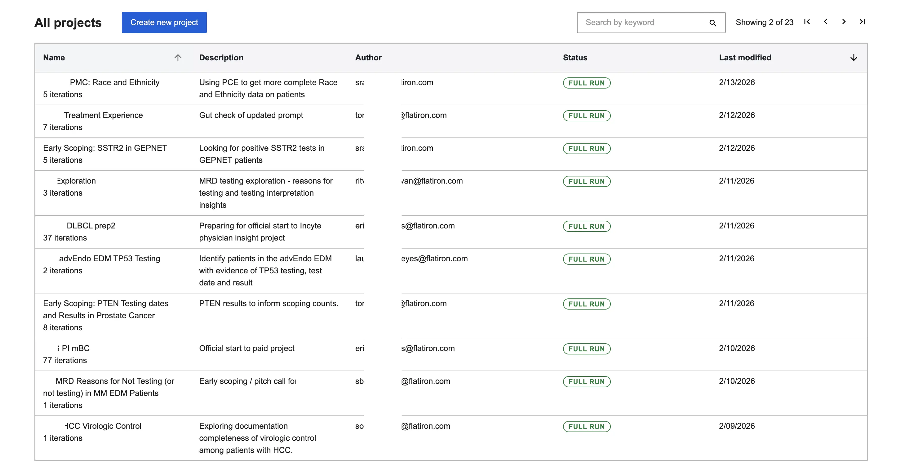 Homepage, iteration sidebar